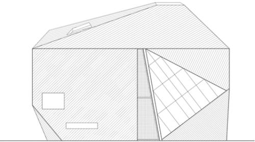 ritning fasad geometrisk arkitektur av formwerkz