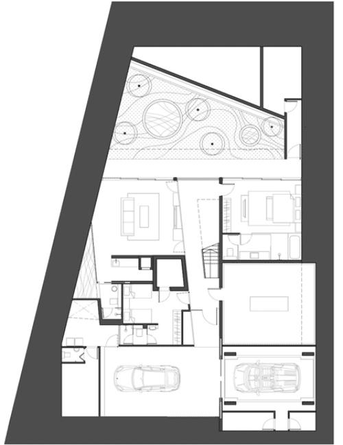 arkitektonisk planlösning av geometrisk husarkitektur av formwerkz