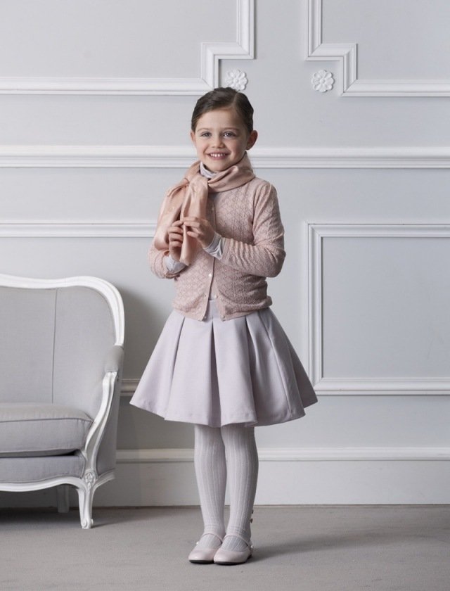 exklusiva-barn-mode-tillbaka-till-skolan-flickor-klänning-väst-halsduk-märke-Dior