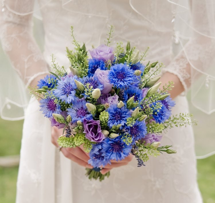 bröllop blomma idéer majsblomma-mars-vild-blomma-bröllop-bukett-blå-färg