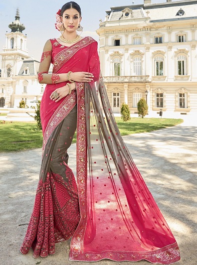 Sifonki Heavy Work Saree