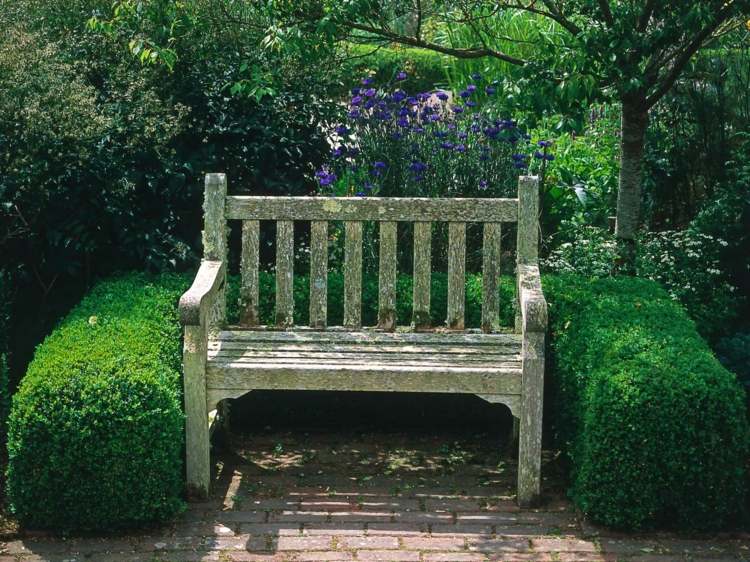 häck-i-trädgården-bänk-trä-rustik-romantisk