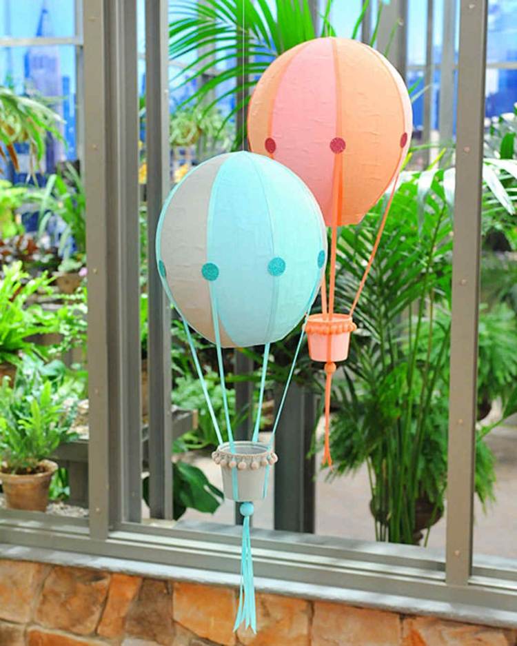 Luftballong-papper mache-dekoration-färgglada