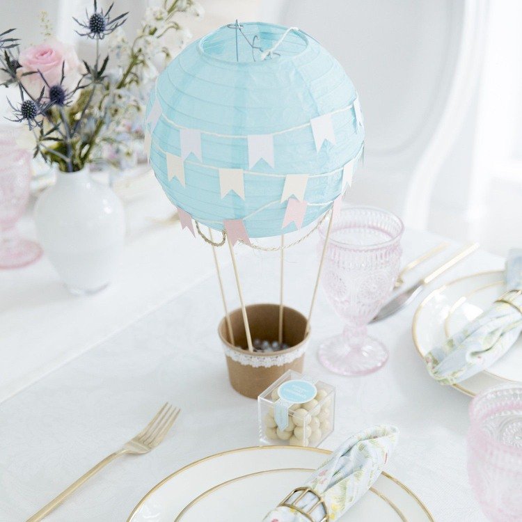 Varmluftsballong tinker bröllop bord dekoration idé