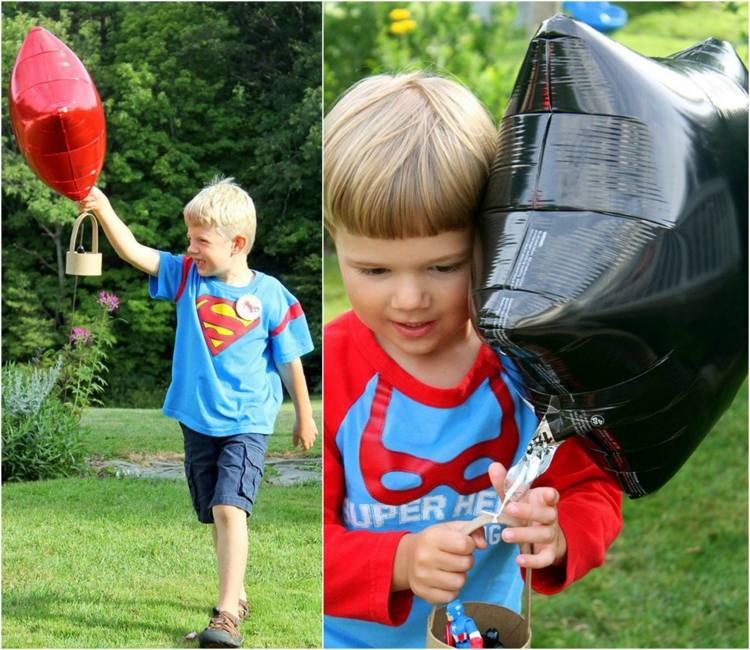 helium luftballongkorg pojkar