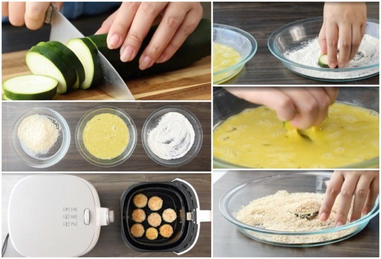 Gör dina egna zucchinichips med parmesan i varmluftsfritören