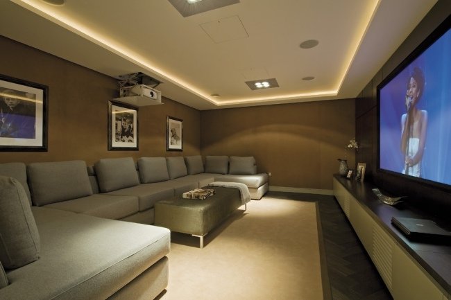 Ställ in en hemmabiomöbel-soffa-sittstol-taklampa integrerad