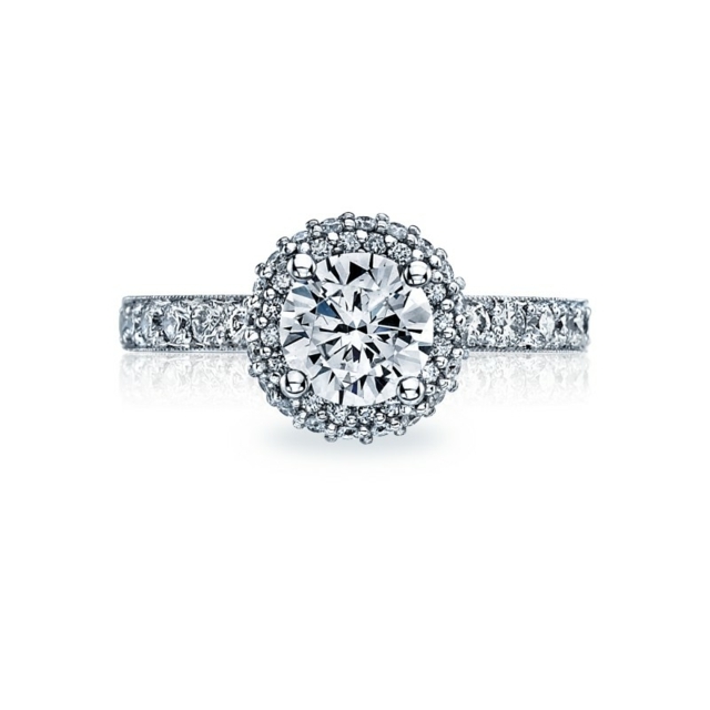 Kvinna ring diamant rund form cubic zirconia