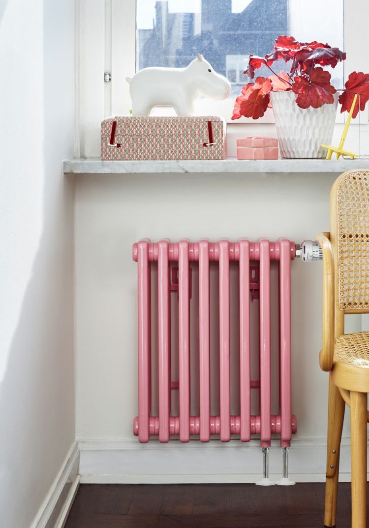 radiator-färg-rosa-idé-fönster-design-färg-lätt