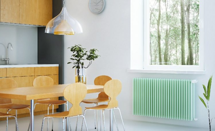 radiatorer målar kök-mint-grönt-trämöbler-retro