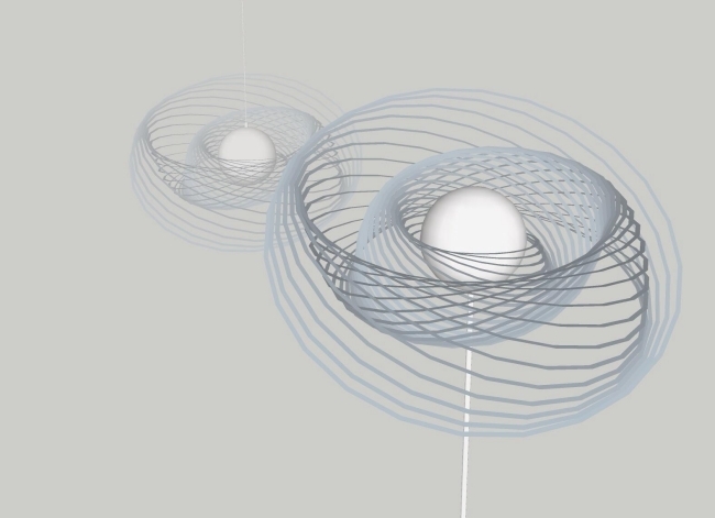 rund form helio pendellampa designad av bartek studio
