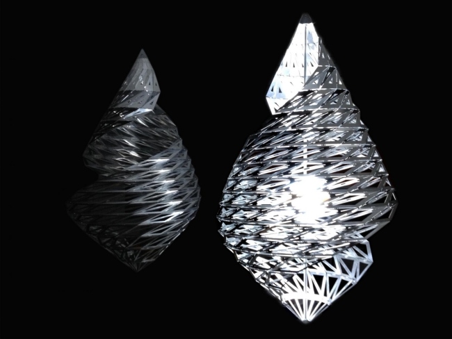 geometriska former skallös ljuskrona av Bartek Studio