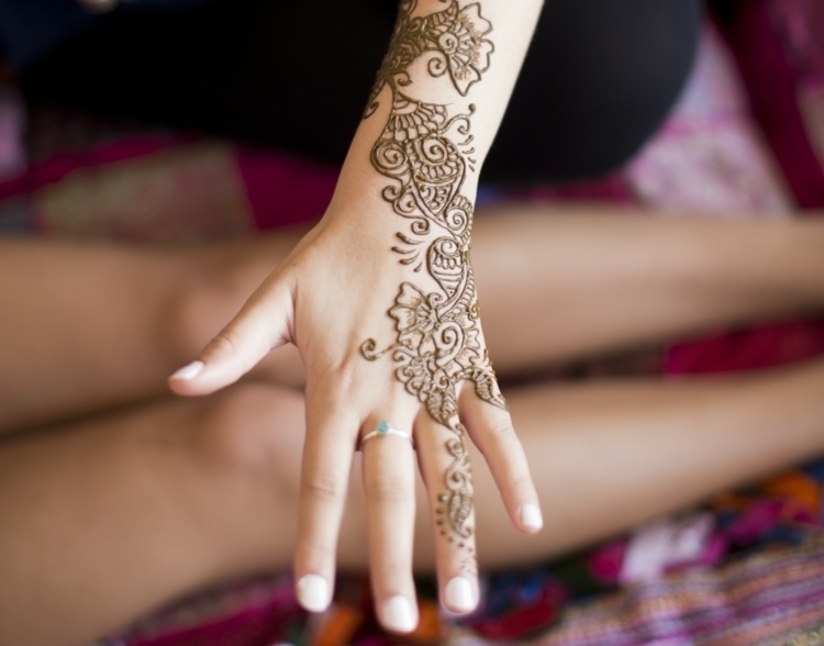 Henna tatuering idéer handmotiv stencil