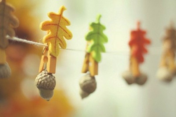 Tinker hängande dekoration ekollon klädpinnar