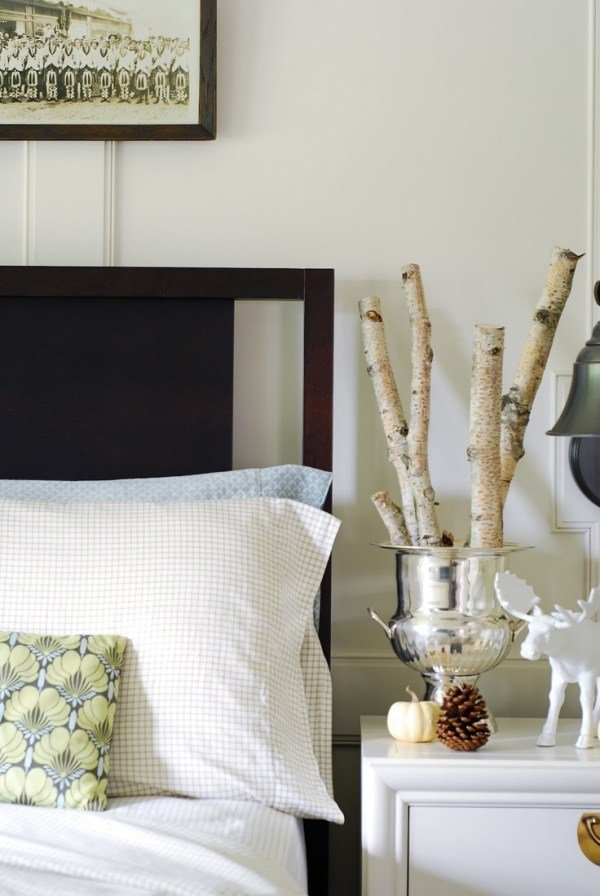 Sovrum sängkläder romantisk dekoration Rustik-gör-det-själv idégrenar