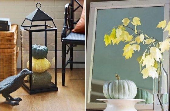 Pumpor dekorerar idéer-höstatmosfär hemma