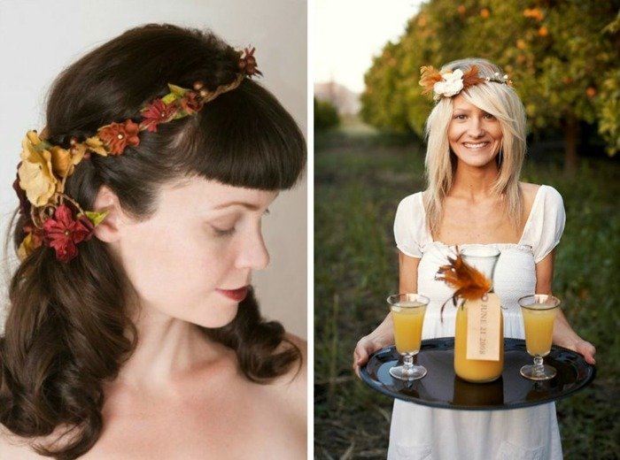 Blomma-krans-brud-i-höst-bricka-med-cocktails