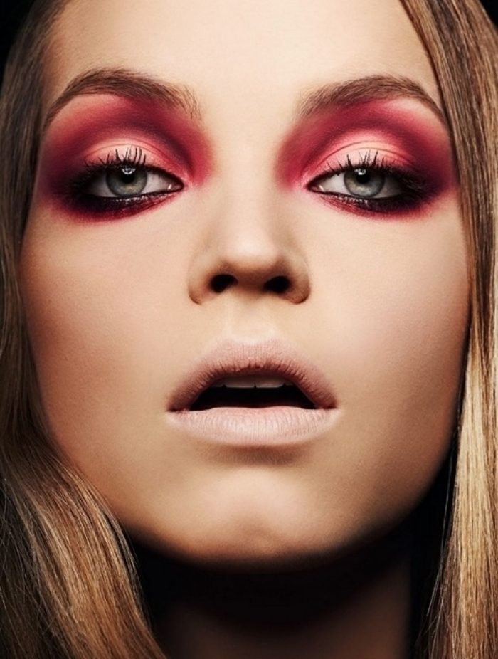 vinröd-röd-rökig-ögon-effekt-höst-ögonskugga-mascara