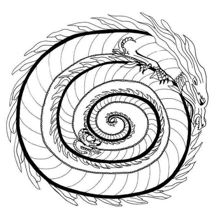 mandalas-höst-tryck-färg-barn-målar-sidor-drake-spiral