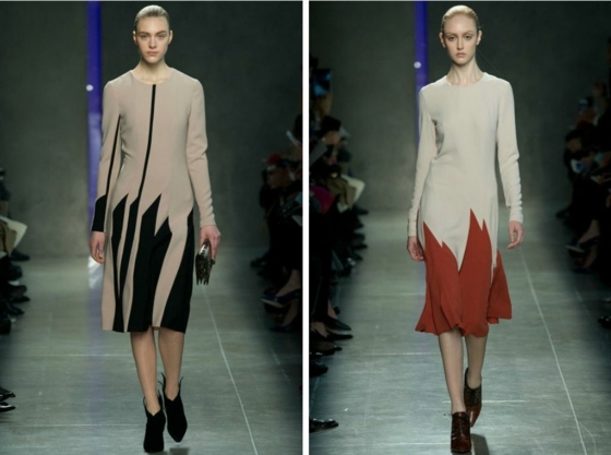 Klänningar-med-asymmetriska-mönster-3-4-längd-Bottega-Veneta