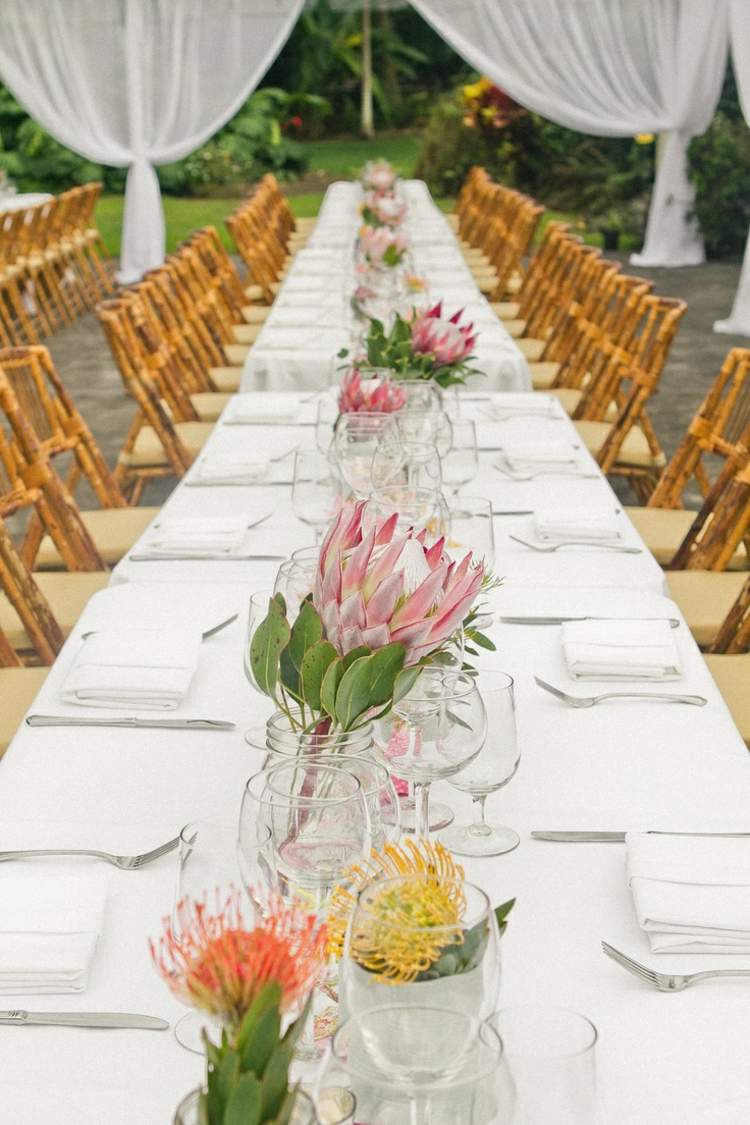 höst bordsdekoration med blommor äng blommor rosa orange gul enkel
