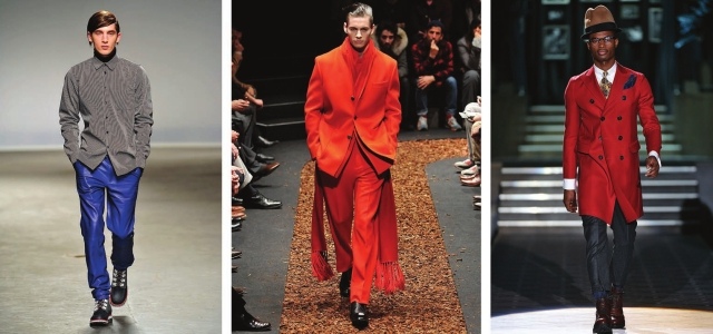 Höst-vinter-färger-2014-herrar-catwalk-trender-ljusblå-kungblå-orange-röd