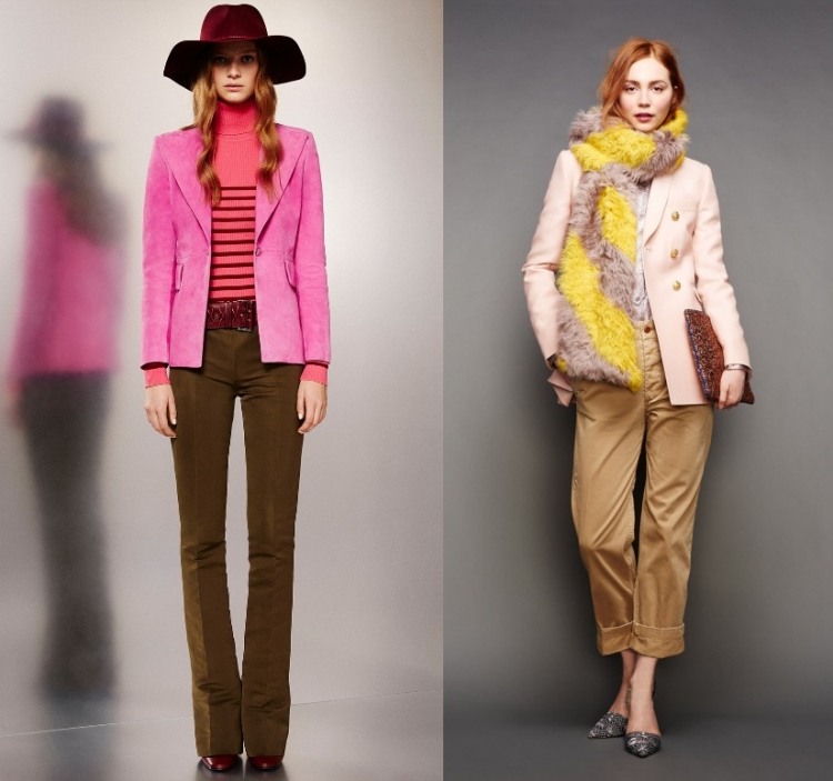 Höstmode 2015-damer-blazers-vintage-60-talet-accent-färg-hatt-shal