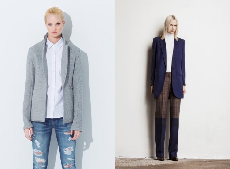 höst-mode-2015-damer-blazer-casual-grå-mörk-blå-bred-jeans-rippade