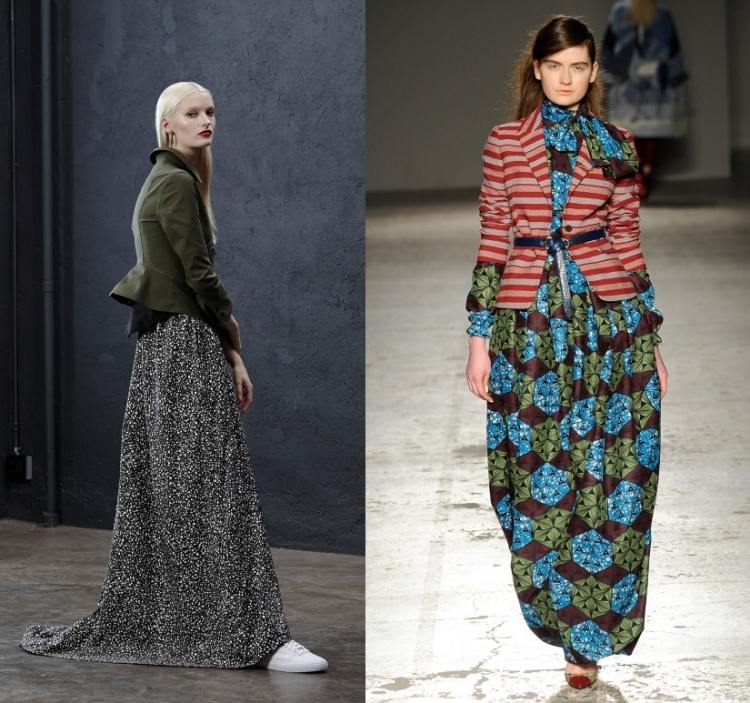 höst-mode-2015-damer-blazer-vid-kjol-klänning-mönster-tryck-färgglada-casual