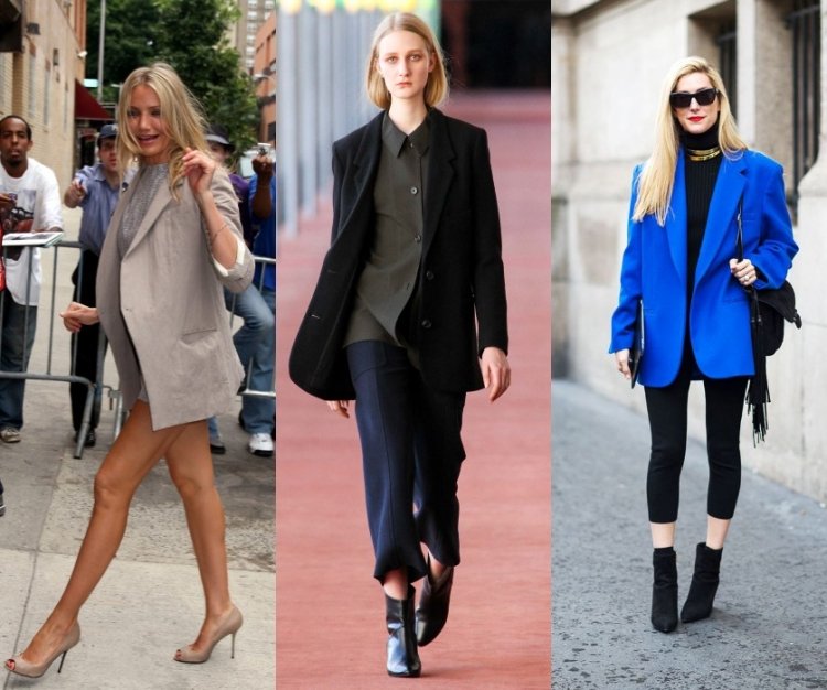höst-mode-2015-damer-blazer-pojkvän-cameron-diaz-beige-svart-blå