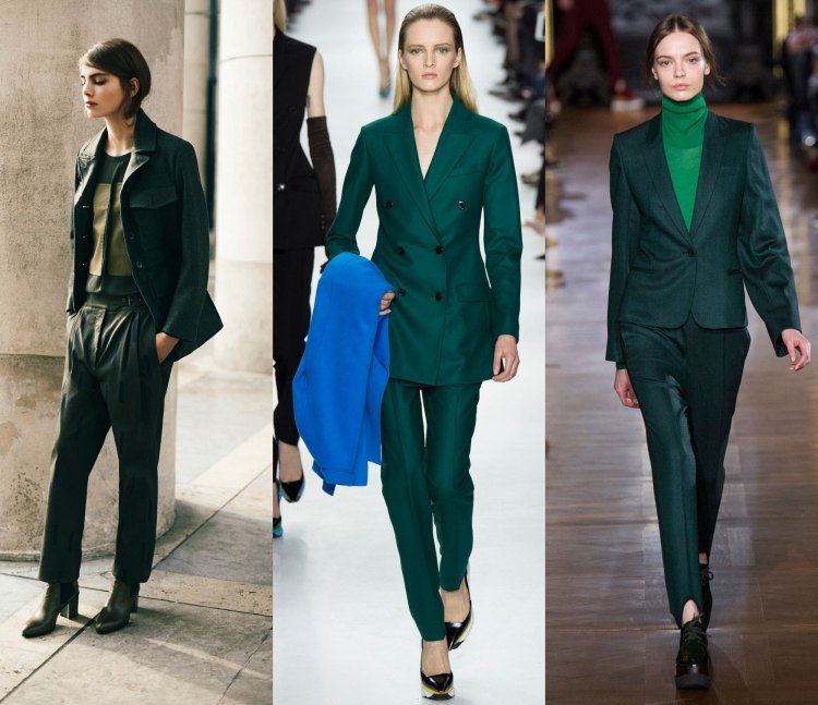 höst-mode-2015-damer-blazer-kostym-bensin-grön-modern-modeshow