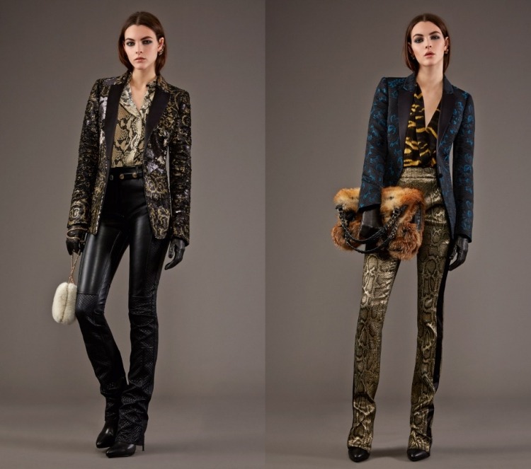 höst-mode-2015-damer-blazer-orm-tryck-syntetiskt-läder-bara-cavalli