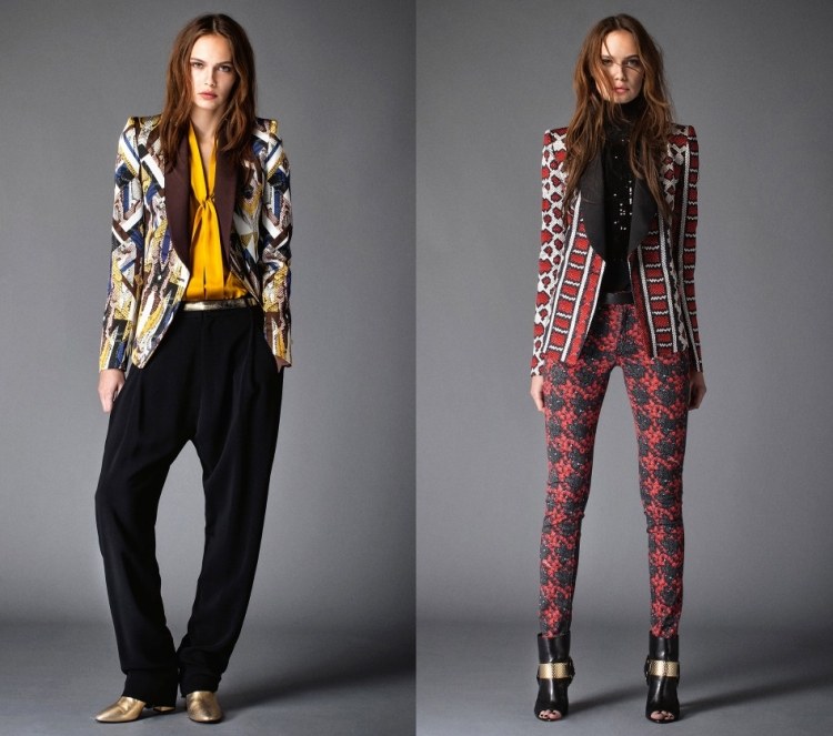 höst-mode-2015-damer-blazer-tryck-mönster-motiv-färg-gul-röd-svart-cavalli