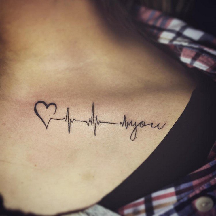 tatuering-hjärtslag-hjärta-nyckelben-kvinna-kärlek-motiv