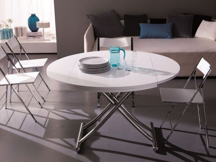 höjdjusterbart-soffbord-GLOBE-Ozzio-Design-högglans-vitt-runt-matbord