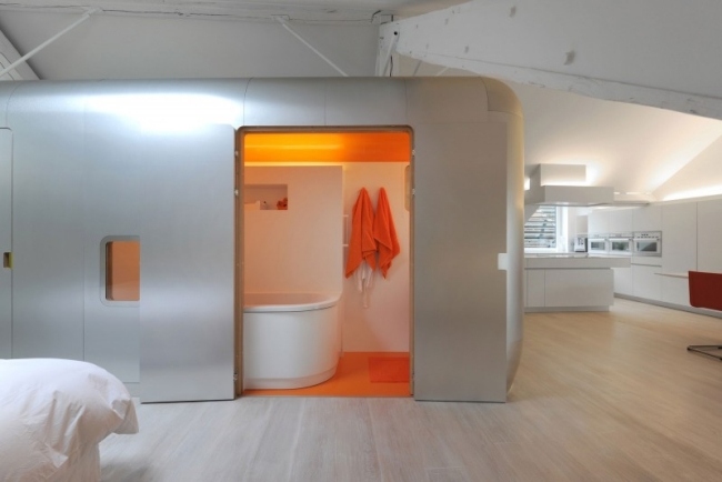 Dethier Architecture Moderna enkla badrumsmöbler-penthouse lägenhet-Belgien