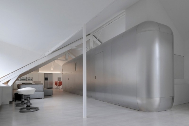 Takvåning med takterrass-minimalistisk aluminium-träbeklädnad