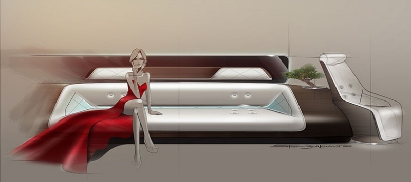 högteknologisk design-mercedes-lufhansa-lounge-platser-lyx-modern-skiss