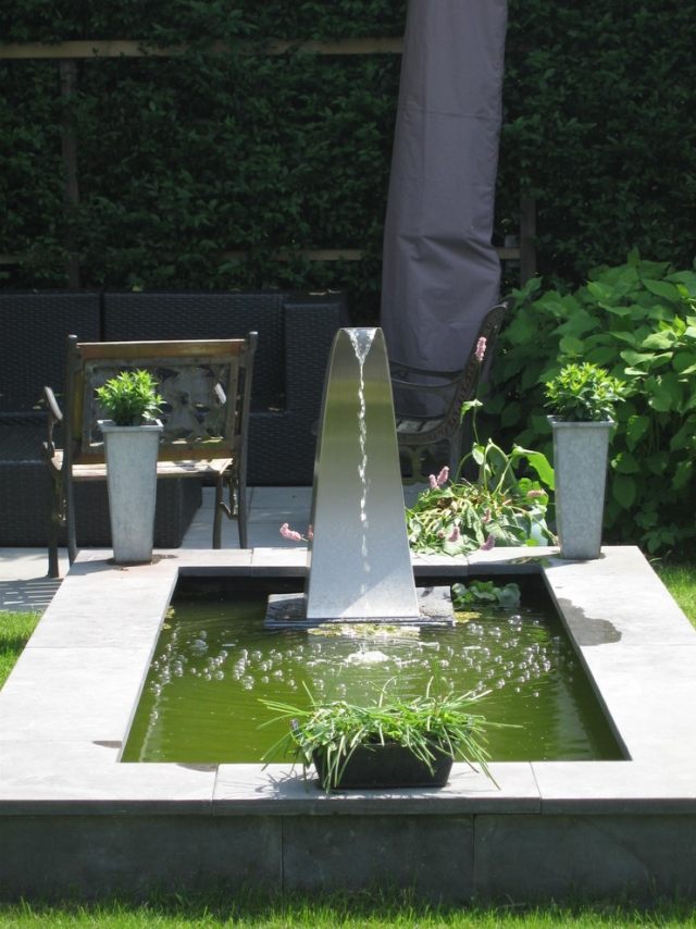 moderna trädgårdsvattenfunktioner med pool i rostfritt stål trädgård fontän