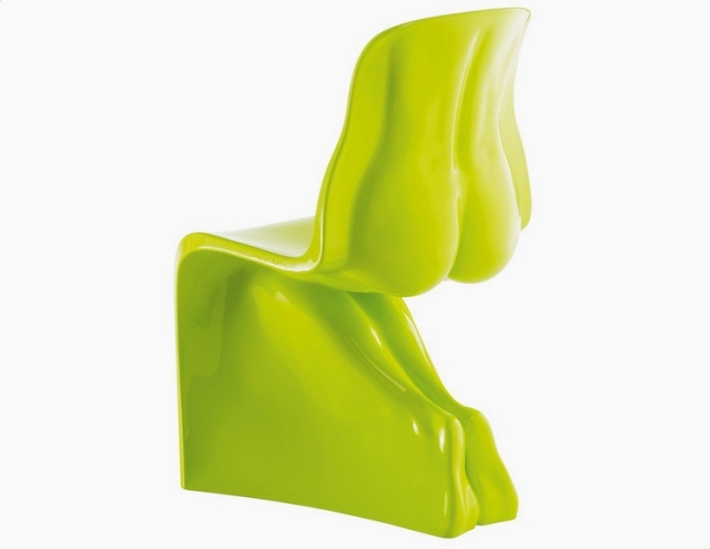 honom-hennes designer stolar gjorda av polyetylen limegröna färger