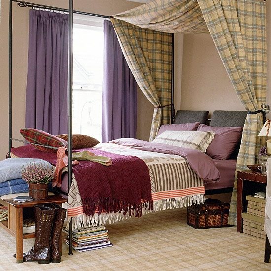 Himlad säng gardin-bomull överkast sovrum design