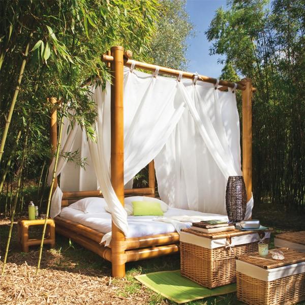 utomhusområde-inredning sommarmöbler-bambu himmelssäng