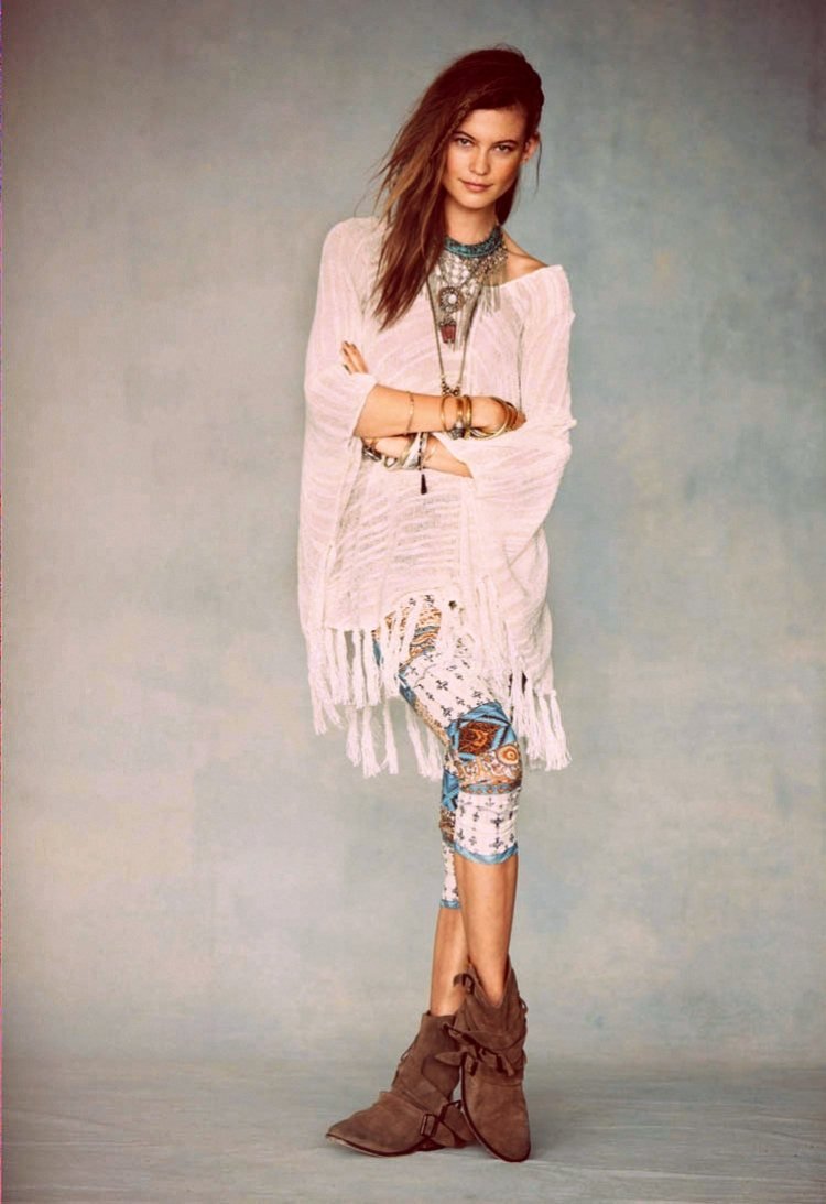 hippie-chic-mode-boho-leggings-färgglada-mönster-blus-kantade-platt-velour-ankel-stövlar