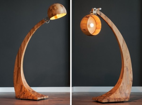 Trälampa roterbar lampskärm design Woobia Abadoc