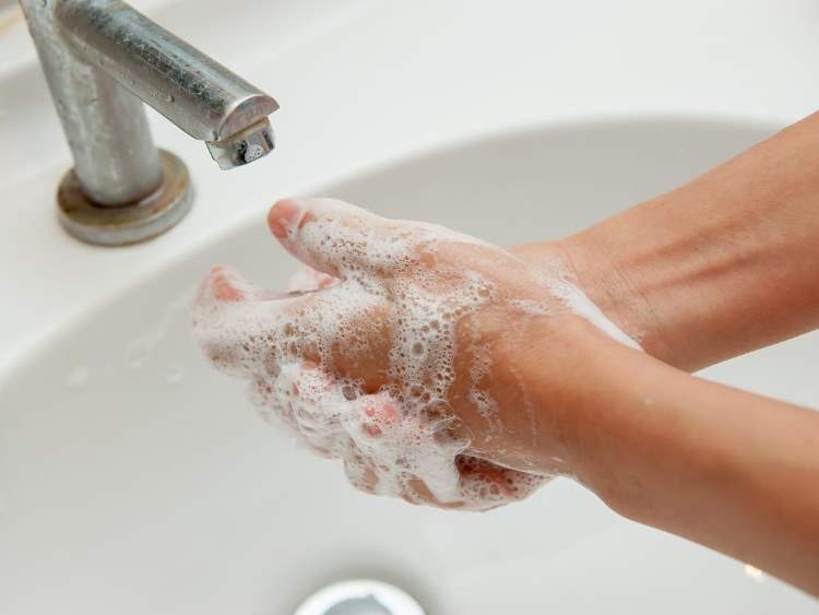 Tvätta händerna Coronavirus skyddsåtgärder