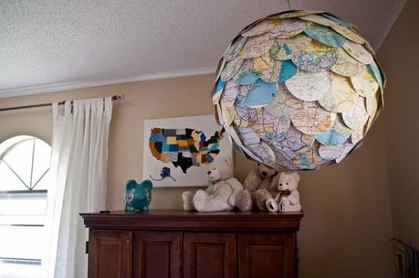 Gör hängande lampor själv barnrum världskarta ikea lampa