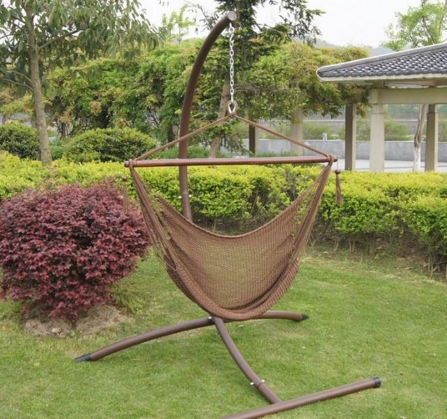 Trädgård lounge möbler område hängande stol med ram