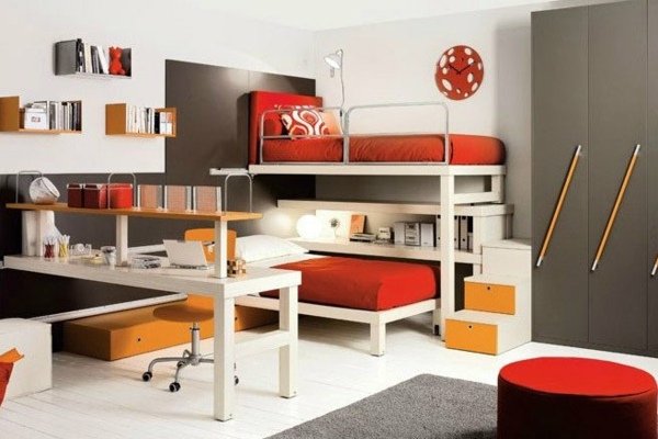 Barnrum möbler-loft säng design