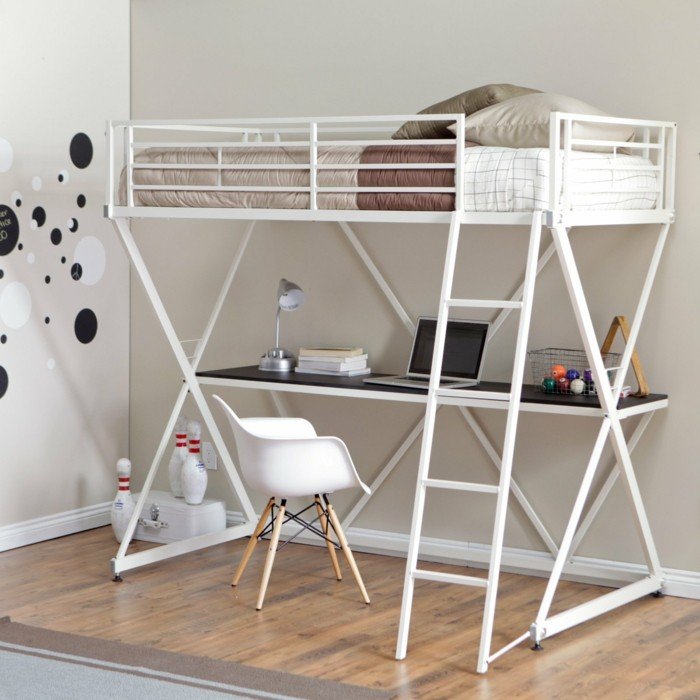 minimalistisk design-loft-säng-med-skrivbord