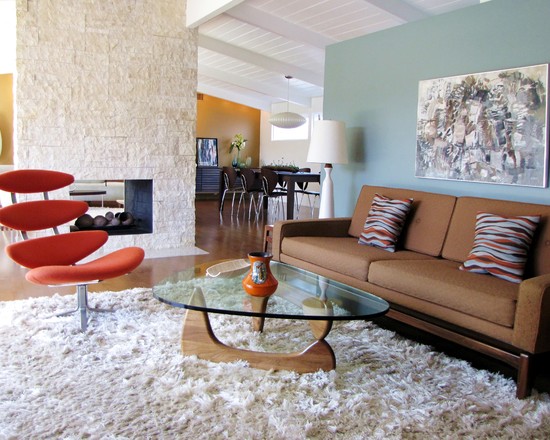 Vardagsrumsmöbler idéer läderfåtölj orange färg